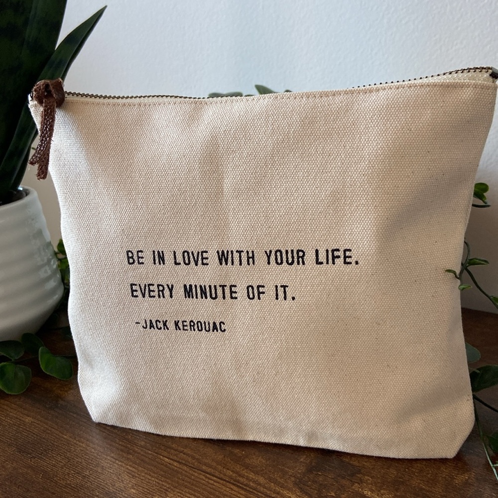 NWOT Canvas Pouch with Inspirational Quote - Picture 10 of 15